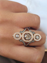 Load image into Gallery viewer, Le Vian Chocolatier® Ring featuring 1 1/2 cts. Chocolate Diamonds®, 3/8 cts. Vanilla Diamonds® set in 14K Strawberry Gold®