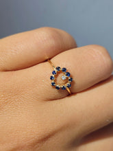 Load image into Gallery viewer, Sapphire and Diamond Heart Ring - 14K Gold Estate