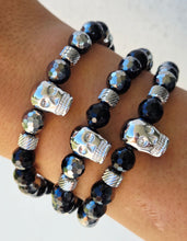 Load image into Gallery viewer, "Skull-y" Silver &amp; Black Agate Skull - Marie’s Exclusive TJazelle Bracelet