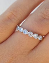 Load image into Gallery viewer, Mil-grain Circle Diamond Band - 14K Yellow &amp; White Gold - Marie's Custom Design