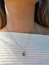 Load image into Gallery viewer, Oval Mystic Topaz Diamond Necklace -14K Rose Gold