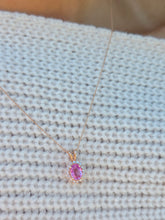 Load image into Gallery viewer, Pink Topaz and Diamond Necklace with Adjustable Chain - 14K Rose Gold
