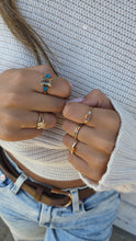 Load image into Gallery viewer, Mandarin Garnet Ring with Diamonds on the Band - 18K Yellow Gold