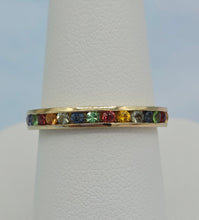 Load image into Gallery viewer, Multi Color Sapphire Band - 14K Yellow Gold