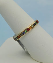 Load image into Gallery viewer, Multi Color Sapphire Band - 14K Yellow Gold
