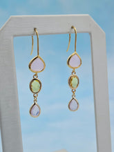 Load image into Gallery viewer, Rose Quartz &amp; Citrine 3 Stone Dangle Earrings *Limited Edition*