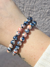 Load image into Gallery viewer, Orange/Black Agate Stacker Beaded Bracelet - Elena Michele
