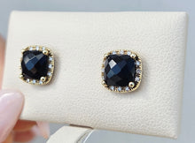 Load image into Gallery viewer, Onyx &amp; Diamond Stud Earring - 14K Yellow Gold