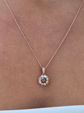 Load image into Gallery viewer, Chocolate Diamond Flower Necklace - Le Vian® Pendant - 14K Rose Gold