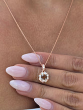Load image into Gallery viewer, Chocolate Diamond Flower Necklace - Le Vian® Pendant - 14K Rose Gold