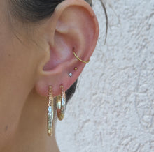 Load image into Gallery viewer, Tri Color Hoop Earrings - 14K Gold