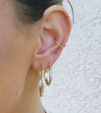Load image into Gallery viewer, Tri Color Hoop Earrings - 14K Gold