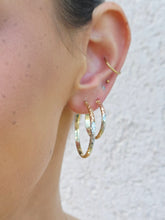 Load image into Gallery viewer, Tri Color Hoop Earrings - 14K Gold