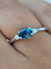 Load image into Gallery viewer, East to West London Blue Topaz and Diamond Ring - 14K White Gold