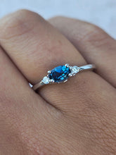 Load image into Gallery viewer, East to West London Blue Topaz and Diamond Ring - 14K White Gold