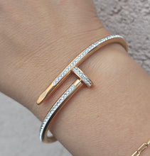 Load image into Gallery viewer, Crystal Nail Bangle - Stainless Steel