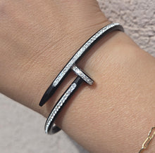 Load image into Gallery viewer, Crystal Nail Bangle - Stainless Steel