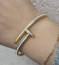 Load image into Gallery viewer, Crystal Nail Bangle - Stainless Steel