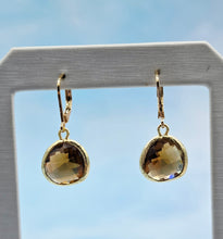 Load image into Gallery viewer, Smokey Topaz - Mini Teardrop Gemstone Leverback