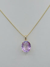 Load image into Gallery viewer, 14K Gold Pink Topaz Solitaire Necklace and Chain