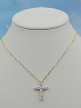 Load image into Gallery viewer, 1 Carat Diamond Cross Pendant &amp; Chain Necklace - 14K Yellow Gold