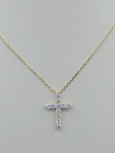Load image into Gallery viewer, 1 Carat Diamond Cross Pendant &amp; Chain Necklace - 14K Yellow Gold