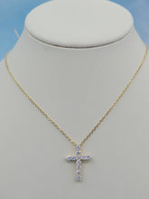 Load image into Gallery viewer, 1 Carat Diamond Cross Pendant &amp; Chain Necklace - 14K Yellow Gold
