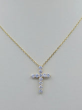Load image into Gallery viewer, 1 Carat Diamond Cross Pendant &amp; Chain Necklace - 14K Yellow Gold