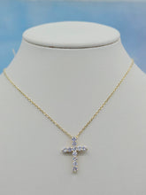Load image into Gallery viewer, 1 Carat Diamond Cross Pendant &amp; Chain Necklace - 14K Yellow Gold