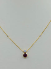 Load image into Gallery viewer, Ruby &amp; Diamond Pendant &amp; Chain Necklace - 18K Yellow Gold