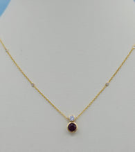Load image into Gallery viewer, Ruby &amp; Diamond Pendant &amp; Chain Necklace - 18K Yellow Gold