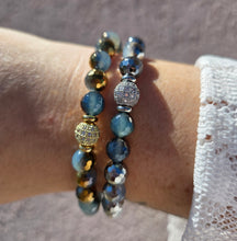 Load image into Gallery viewer, "Glow Getter" Blue Gold Agate Beaded Bracelet - TJazelle