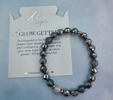 Load image into Gallery viewer, "Glow Getter" Blue Silver Agate Beaded Bracelet - TJazelle