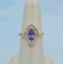 Load image into Gallery viewer, Marquise Tanzanite and Diamond Ring - 14K Yellow Gold