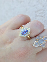 Load image into Gallery viewer, Marquise Tanzanite and Diamond Ring - 14K Yellow Gold