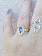 Load image into Gallery viewer, Marquise Tanzanite and Diamond Ring - 14K Yellow Gold