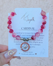 Load image into Gallery viewer, Garnet CZ Cardinal Beaded Bracelet - TJazelle