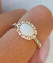 Load image into Gallery viewer, "East to West" Opal and Diamond Ring - 18K Yellow Gold