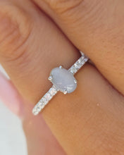 Load image into Gallery viewer, Gray Star Sapphire and Diamond Ring - 18K White Gold