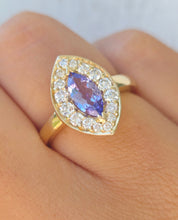 Load image into Gallery viewer, Marquise Tanzanite and Diamond Ring - 14K Yellow Gold