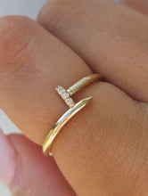 Load image into Gallery viewer, Nail Ring w/Diamonds - 14K Yellow Gold