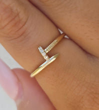 Load image into Gallery viewer, Nail Ring w/Diamonds - 14K Yellow Gold