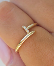Load image into Gallery viewer, Nail Ring w/Diamonds - 14K Yellow Gold