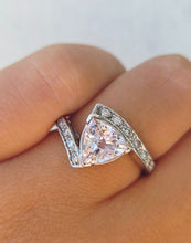 Load image into Gallery viewer, Kunzite &amp; Diamond Bypass Diamond Ring - 14K White Gold
