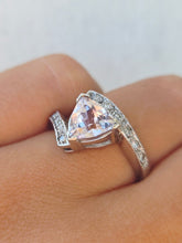Load image into Gallery viewer, Kunzite &amp; Diamond Bypass Diamond Ring - 14K White Gold