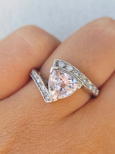Load image into Gallery viewer, Kunzite &amp; Diamond Bypass Diamond Ring - 14K White Gold