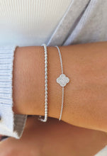 Load image into Gallery viewer, Diamond Clover Shaped Bracelet - 14K White Gold