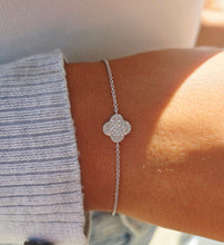 Load image into Gallery viewer, Diamond Clover Shaped Bracelet - 14K White Gold
