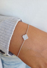 Load image into Gallery viewer, Diamond Clover Shaped Bracelet - 14K White Gold