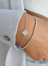 Load image into Gallery viewer, Diamond Clover Shaped Bracelet - 14K White Gold